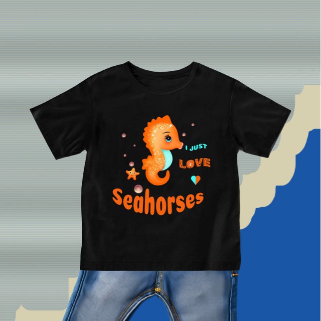 Cute orange seahorse t shirt (Skapare uppladdad)