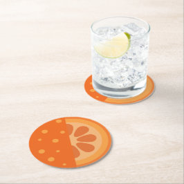 Cute Orange Segment v2 Underlägg Papper Rund