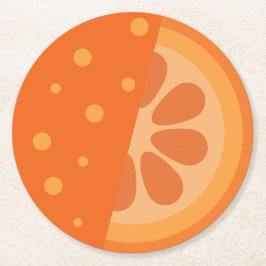 Cute Orange Segment v2 Underlägg Papper Rund