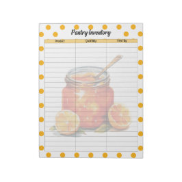 Cute Orange Sherbet Pantry Inventory List Anteckningsblock
