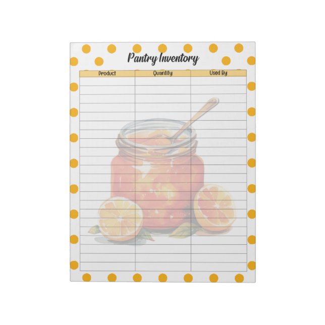 Cute Orange Sherbet Pantry Inventory List Anteckningsblock (Roterad)