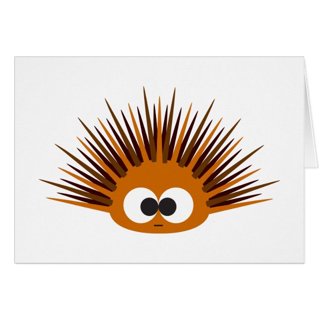 Cute Orange Spiny Sea Urchin OBS Kort (Framsidan Horizontal)