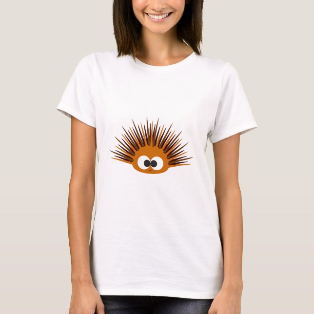 Cute Orange Spiny Sea Urchin T Shirt (Framsida)