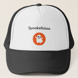 Cute Orange Spookelicious Smiling Halloween Ghost Keps
