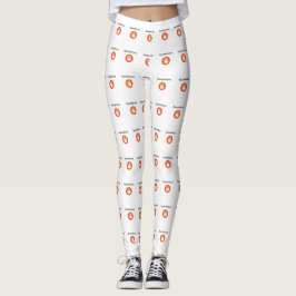 Cute Orange Spookelicious Smiling Halloween Ghost Leggings