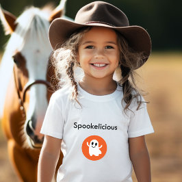 Cute Orange Spookelicious Smiling Halloween Ghost T Shirt