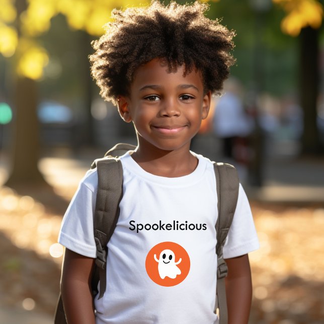 Cute Orange Spookelicious Smiling Halloween Ghost T Shirt (Skapare uppladdad)