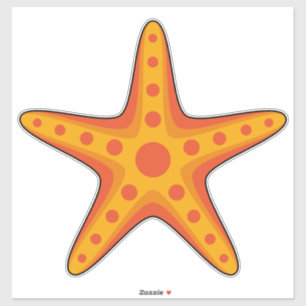 Cute Orange Starfish Tecknad Klistermärken