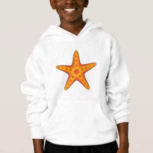Cute Orange Starfish Tecknad T Shirt