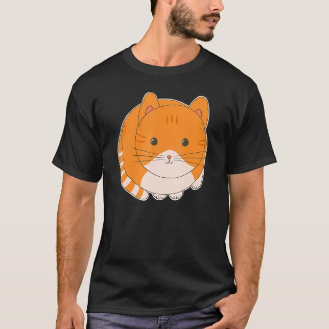 Cute Orange Tabby katt Art T Shirt (Framsida)