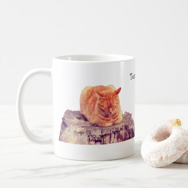 Cute Orange Tabby katt Personlig Kaffemugg (Med munk)