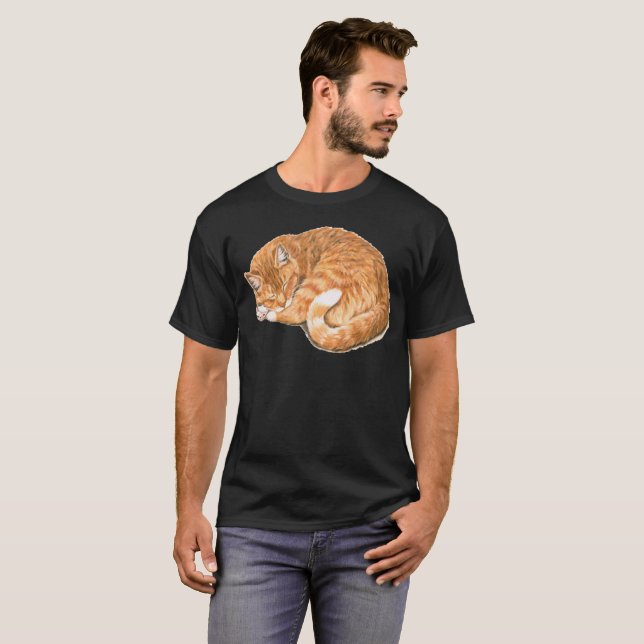 Cute Orange Tabby katt Shirt - gåva till Cat Lover T (Hel framsida)