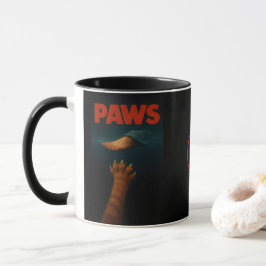 Cute Orange Tabby vs Human Foot Monogram Mugg