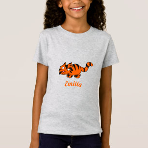 Cute Orange Tiger Tecknad Teckning T-Shirt