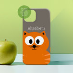 Cute Orange Tjock Cat med Taupe och namn<br><div class="desc">Ett modernt och enkelt kattunge med trendig färg. Du kan lägga till namn,  monogram eller annan anpassningsbar. Om du vill flytta runt bilden klickar du på knappen Anpassa för att göra ändringar.</div>