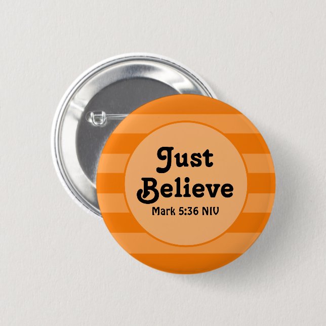 Cute Orange Tro Bible Verse Hope and Faith Knapp (Framsida & baksida)