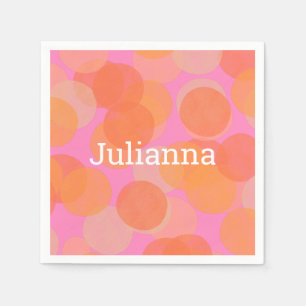 Cute Orange Watercolor Circles Modern Geometric Pappersservett