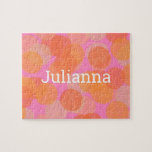 Cute Orange Watercolor Circles Modern Geometric Pussel<br><div class="desc">Cute Orange Watercolor Circles Modern Geometric jigszons puzzel</div>