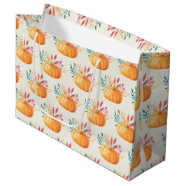 Cute Orange Watercolor Pumpkin Mönster
