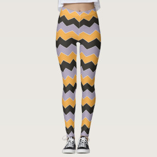 Cute Orange White Lila Chevron Mönster Simple Leggings
