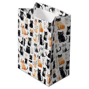 Cute Orange White Svarta katter Birthday