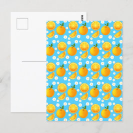 Cute oranges and White Flowers Vykort