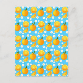 Cute oranges and White Flowers Vykort