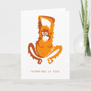 Cute ORANGUTAN - Att tänka på dig - Djur Kort