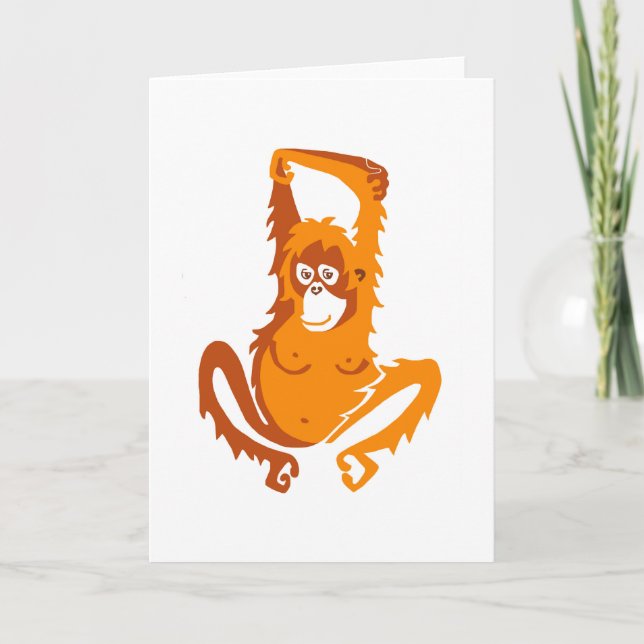 Cute ORANGUTAN - Conservation - Wildlife -Ape Kort (Framsida)