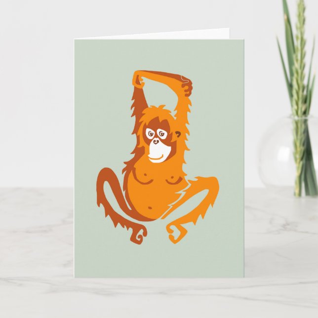 Cute ORANGUTAN - RISKFARLIG animalisk grafik - Ape Kort (Framsida)