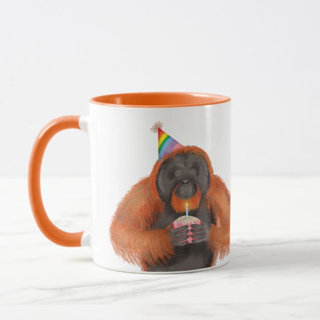Cute orangutanfödelsedagen personlig mugg (Vänster)