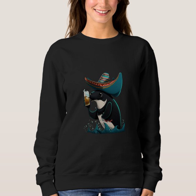 Cute Orca Animal Orca Drinking Beer  1 T Shirt (Framsida)