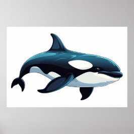 Cute Orca doodle Poster
