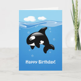 Cute Orca Whale Grattis på födelsedagen Kort