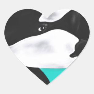 Cute Orca Whale Hjärtformat Klistermärke