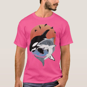 Cute Orca Whale och Shark Samoa Polynesia T Shirt
