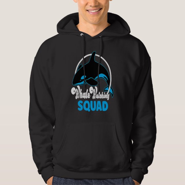Cute orca whale watching Squad Hoodie (Framsida)