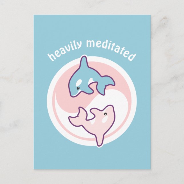 Cute Orca Whale Yin Yang Vykort (Framsida)