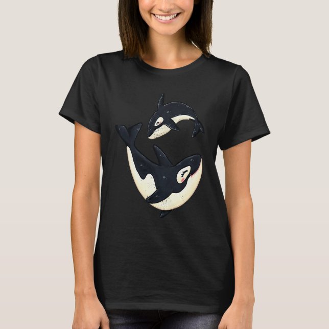 Cute Orcas Funny Sea Animal Whale Orca Men Women T Shirt (Framsida)