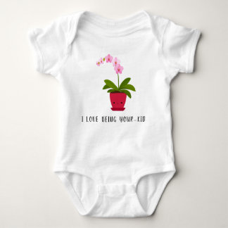 Cute Orchid Tecknad Babykosten T Shirt