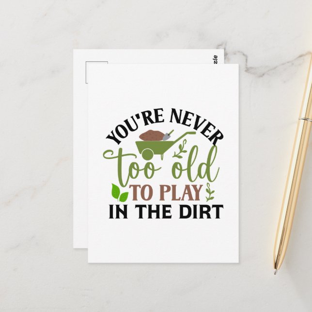 Cute  ord art jord vykort (Fram/Back In Situ)