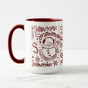 Cute Ord Art Snögubbe Mugg
