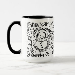 Cute Ord Art Snögubbe Mugg