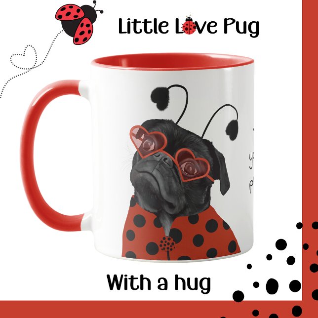 Cute Ordlek Kärlek Pug Mugg (Skapare uppladdad)