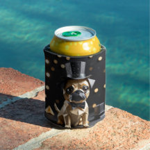 Cute Origami Dog with Top Hat Koozie