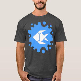 Cute Origami Fish på Blue Stänk T Shirt