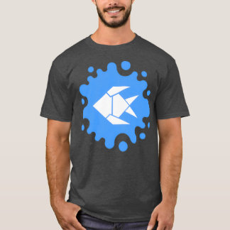 Cute Origami Fish på Blue Stänk T Shirt