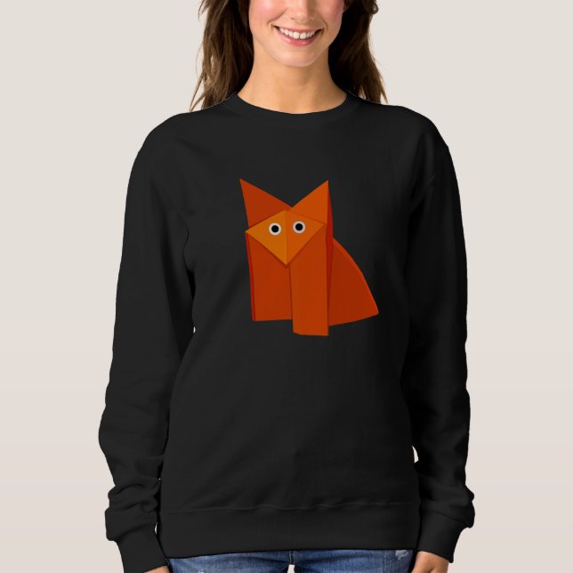 Cute Origami Fox Geometric Kawaii T Shirt (Framsida)