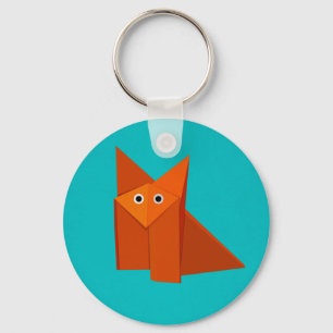 Cute Origami Fox Nyckelring