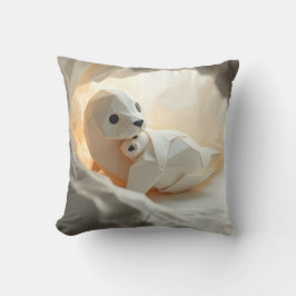 Cute Origami Seal Mother Kudde